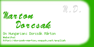 marton dorcsak business card
