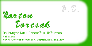 marton dorcsak business card